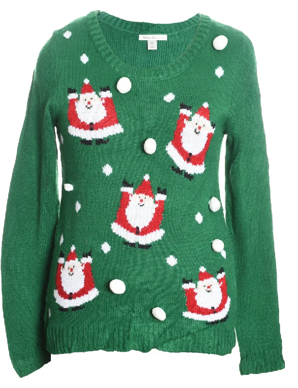 Santa Claus Christmas Jumper - S Toggled Drawstring Belted