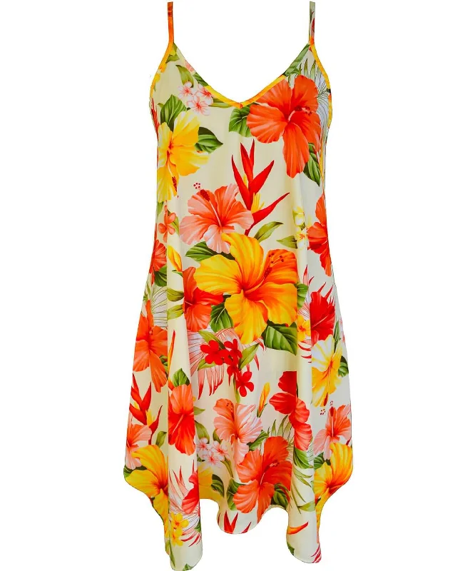 Short Hawaiian Dress with Scarf Hem