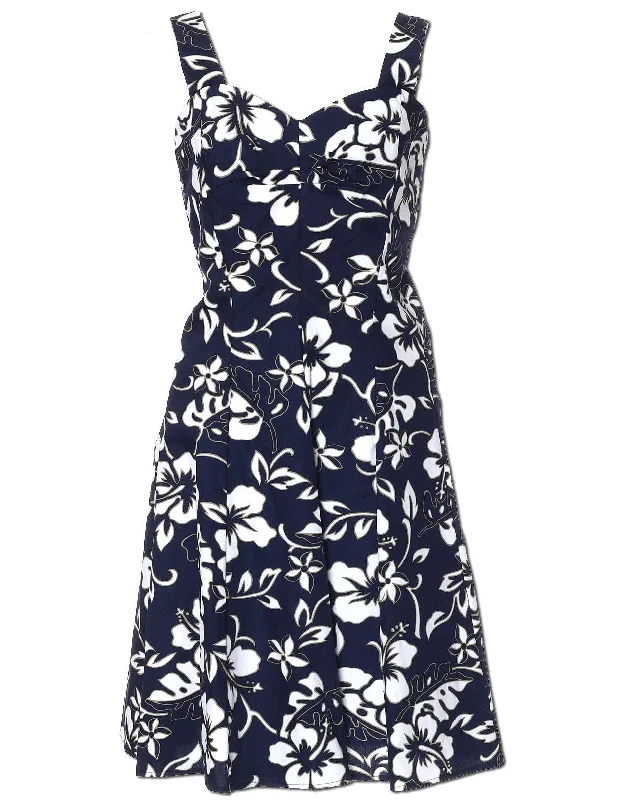 Short Sundress Smock Back Classic Hibiscus Pareo