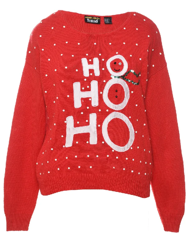 Snowman Christmas Jumper - M Fitted Slim Tailored