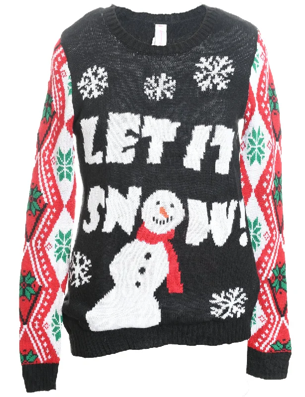 Snowman Christmas Jumper - M Modern Contemporary Chic