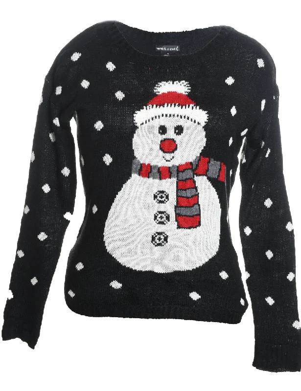 Snowman Christmas Jumper - S Toggled Drawstring Belted