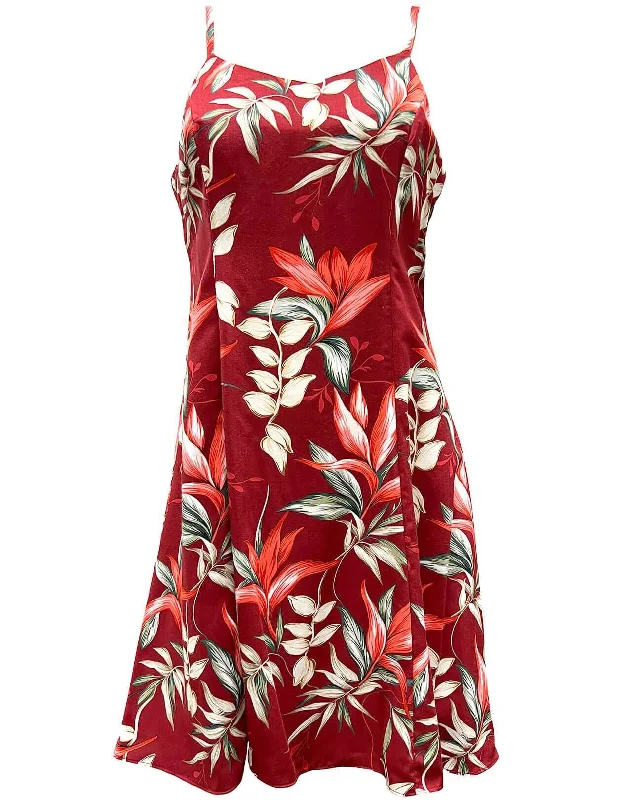 Spaghetti Strap Hawaiian Heliconea Dress