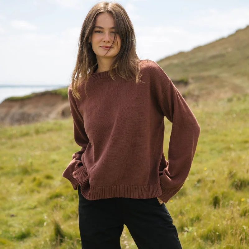 Women's Harbour Knitted Cotton Jumper Graphic Sweater Embroidered Appliqued