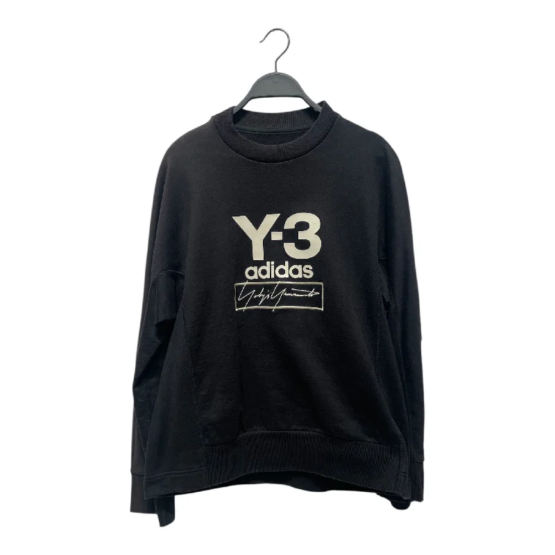 Y-3/Sweatshirt/XS/BLK/Cotton/Stacked Logo Crew sweater/FJ0432 Hoodie with Hem Ribbing Snug Secure Y-3/Sweatshirt/XS/BLK/Cotton/Stacked Logo Crew sweater/FJ0432 Hoodie with Hem Ribbing Snug Secure