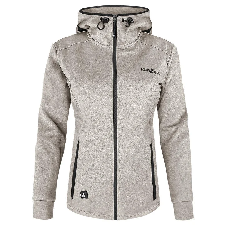 Women's 5V Battery Heated Slim Fit Hoodie - Antarctica White Hoodie with Turtle Neck Cozy Winter Women's 5V Battery Heated Slim Fit Hoodie - Antarctica White Hoodie with Turtle Neck Cozy Winter