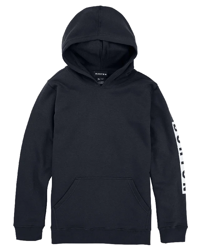 Burton Kids' Elite Pullover Hoodie - True Black Hoodie with Hem Frayed Vintage Worn