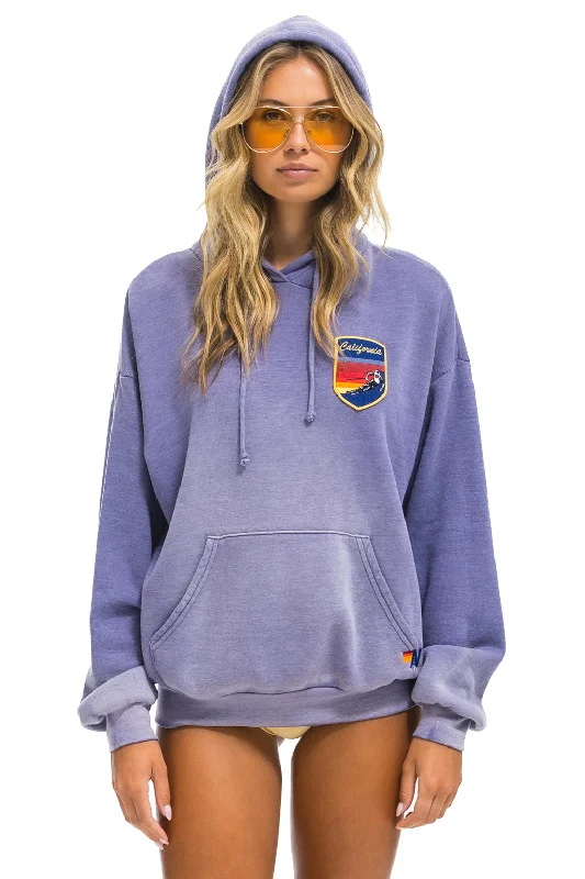 CALIFORNIA SKIER PATCH PULLOVER RELAXED HOODIE - FADED GRAPE Hoodie with V-Neck Classic Versatile CALIFORNIA SKIER PATCH PULLOVER RELAXED HOODIE - FADED GRAPE Hoodie with V-Neck Classic Versatile