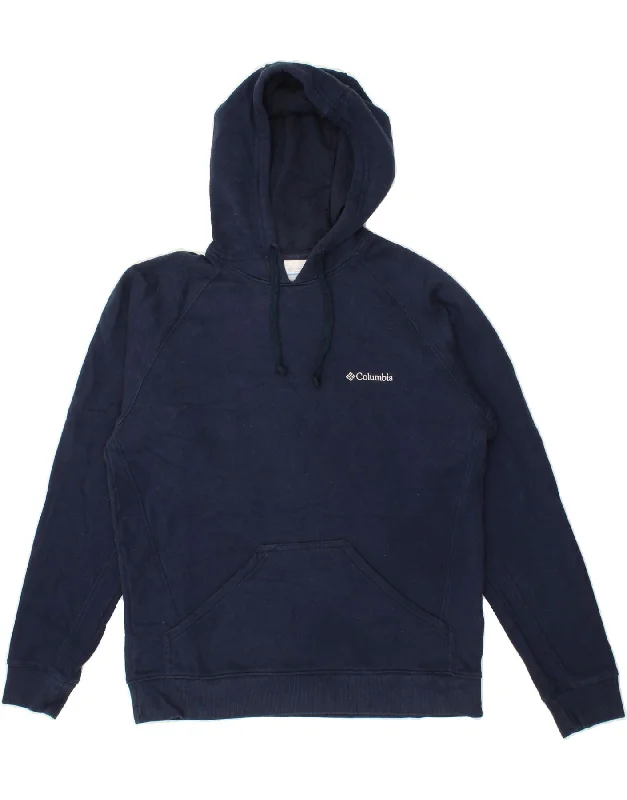 COLUMBIA Mens Hoodie Jumper Small Navy Blue Cotton Hoodie with Zipper Versatile Modern COLUMBIA Mens Hoodie Jumper Small Navy Blue Cotton Hoodie with Zipper Versatile Modern
