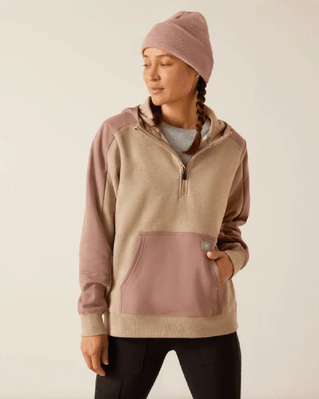 Ariat Women's Rebar Oatmeal Colorblocked 1/2 Zip Hoodie 10048481 Hoodie with Fur Luxurious Winter Ariat Women's Rebar Oatmeal Colorblocked 1/2 Zip Hoodie 10048481 Hoodie with Fur Luxurious Winter