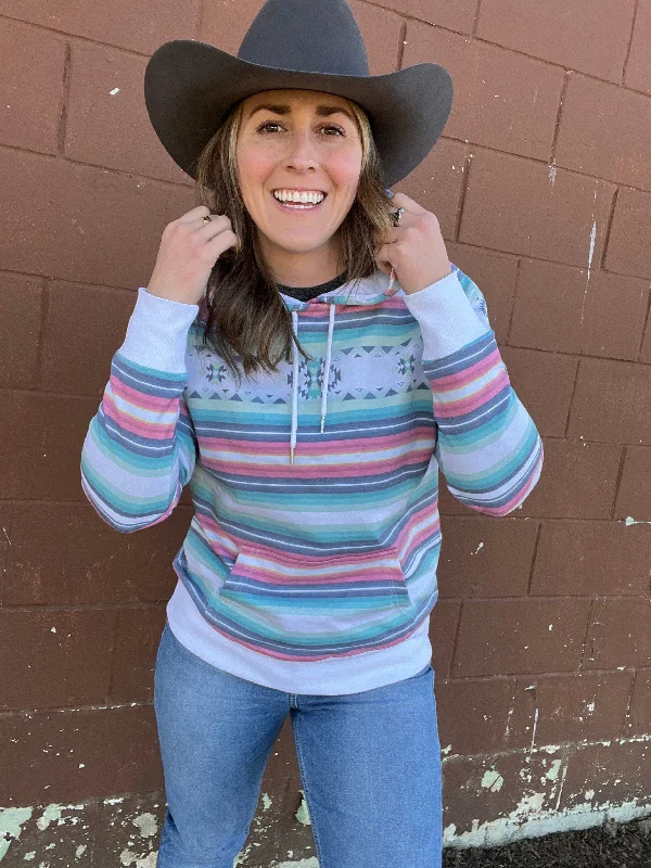 Hooey Women's "Mesa" Serape Hoodie HH1198SP Hoodie with Hood Adjustable Protection