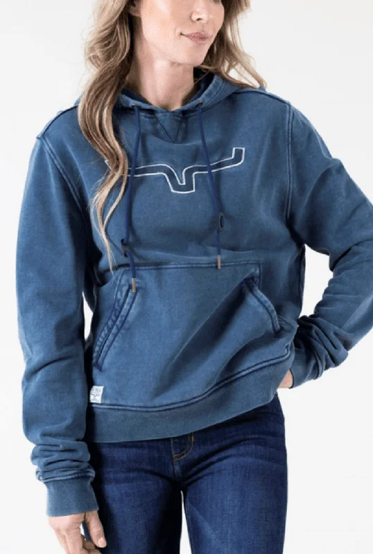 Kimes Ranch Women's Navy Lamar Hoodie Hoodie with Lace Feminine Delicate