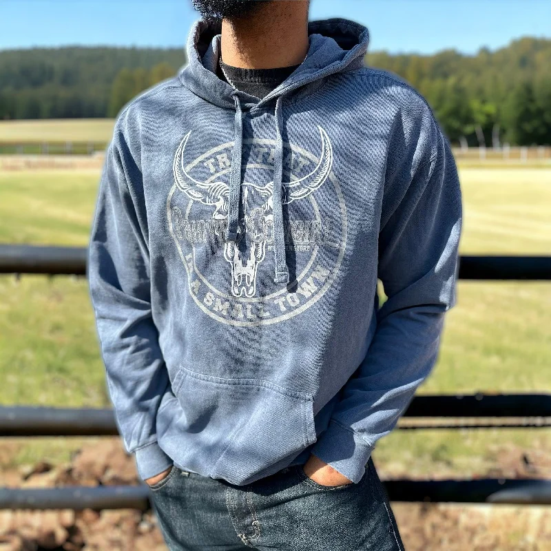 Painted Cowgirl Unisex Small Town Faded Denim Hoodie Hoodie with Button Placket Classic Preppy Painted Cowgirl Unisex Small Town Faded Denim Hoodie Hoodie with Button Placket Classic Preppy