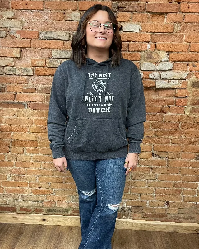 Painted Cowgirl Unisex Vintage Black West Wasn't Won Hoodie Hoodie with Full-Zip Functional Layering Painted Cowgirl Unisex Vintage Black West Wasn't Won Hoodie Hoodie with Full-Zip Functional Layering