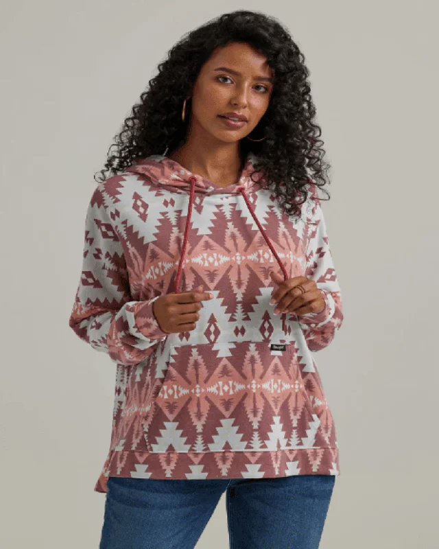 Wrangler Retro Women's Red Geo Relaxed Pullover Hoodie 112344654 Hoodie with High-Low Hem Asymmetrical Trendy Wrangler Retro Women's Red Geo Relaxed Pullover Hoodie 112344654 Hoodie with High-Low Hem Asymmetrical Trendy