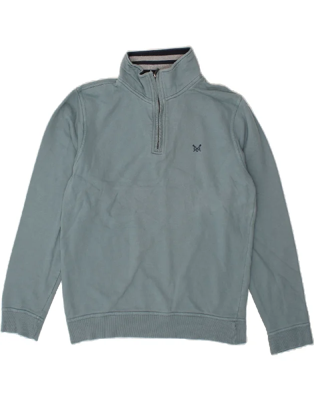 CREW CLOTHING Mens Zip Neck Sweatshirt Jumper Medium Grey Cotton Hoodie with Hem Patch Decorative Personalized CREW CLOTHING Mens Zip Neck Sweatshirt Jumper Medium Grey Cotton Hoodie with Hem Patch Decorative Personalized