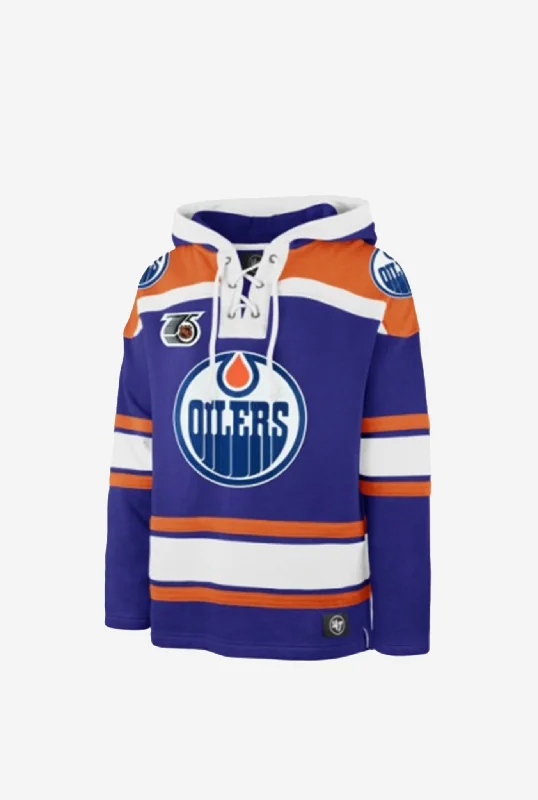 Edmonton Oilers Retro Freeze '47 Lacer Hoodie Hoodie with Ribbed Hem Stretchable Secure