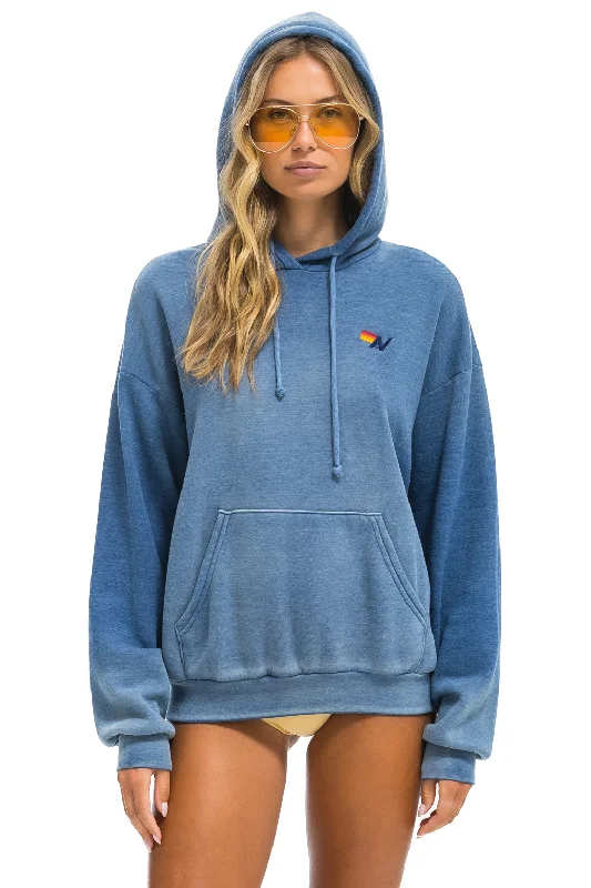 ESSENTIAL RELAXED PULLOVER HOODIE - FADED WATER Hoodie with Ribbed Cuffs Snug Fit Comfort ESSENTIAL RELAXED PULLOVER HOODIE - FADED WATER Hoodie with Ribbed Cuffs Snug Fit Comfort