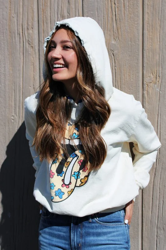 Flower Power Stones Hoodie Hoodie with Full-Zip Functional Layering