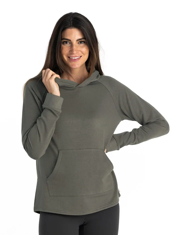 Women's Bamboo Lightweight Fleece Hoodie - Fatigue Hoodie with Hem Contrast Bold Stylish Women's Bamboo Lightweight Fleece Hoodie - Fatigue Hoodie with Hem Contrast Bold Stylish