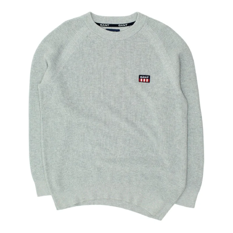 Gant Mens Grey Knit Sweatshirt | Vintage Casual Designer Jumper VTG Hoodie with Oversized Fit Loose Comfortable Gant Mens Grey Knit Sweatshirt | Vintage Casual Designer Jumper VTG Hoodie with Oversized Fit Loose Comfortable