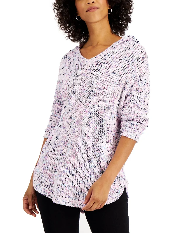 JPR Studio Chenille Hoodie Sweater Hoodie with Frayed Bohemian Relaxed