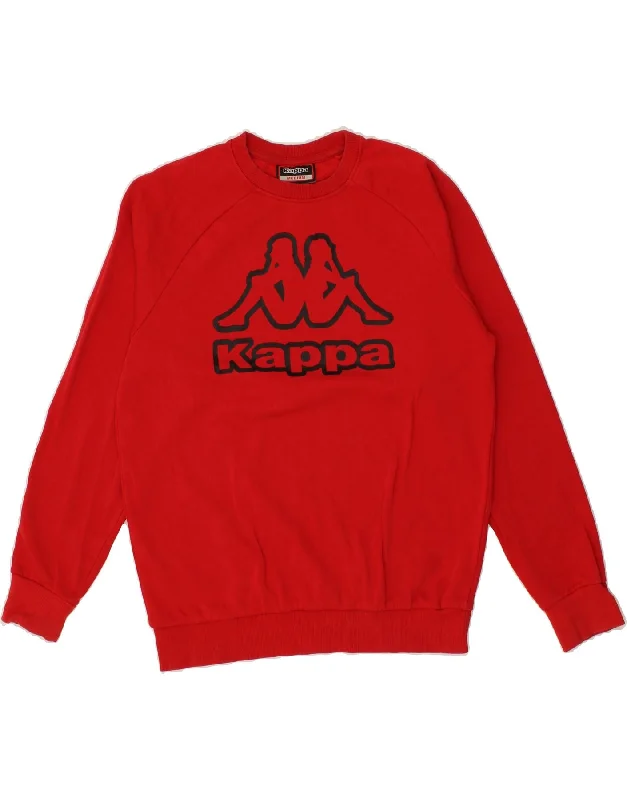 KAPPA Mens Graphic Sweatshirt Jumper Medium Red Cotton Hoodie with Toggle Buttons Decorative Unique KAPPA Mens Graphic Sweatshirt Jumper Medium Red Cotton Hoodie with Toggle Buttons Decorative Unique