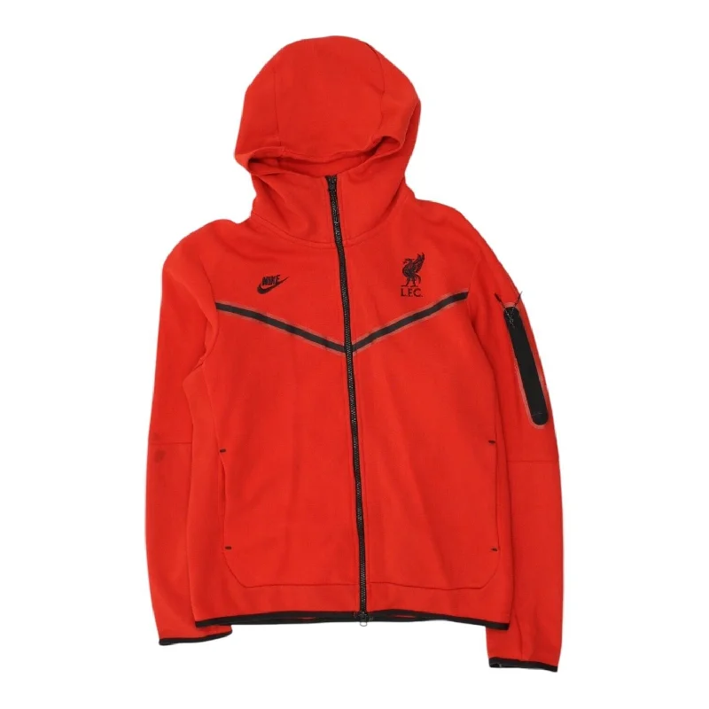 Liverpool FC Mens Red Full Zip Nike Hoodie | Football Sportswear Hoody VTG Hoodie with Mock Neck Collared Structured Liverpool FC Mens Red Full Zip Nike Hoodie | Football Sportswear Hoody VTG Hoodie with Mock Neck Collared Structured