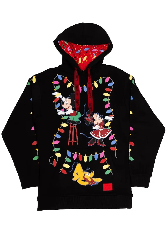 Disney Mickey & Friends Holiday String Lights Glow Unisex Hoodie Hoodie with Drop Shoulder Relaxed Streetwear Disney Mickey & Friends Holiday String Lights Glow Unisex Hoodie Hoodie with Drop Shoulder Relaxed Streetwear