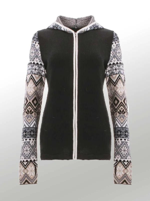 Merino Wool Hoodie - Naomi (L only) Hoodie with Elastic Cuffs Stretchable Comfortable