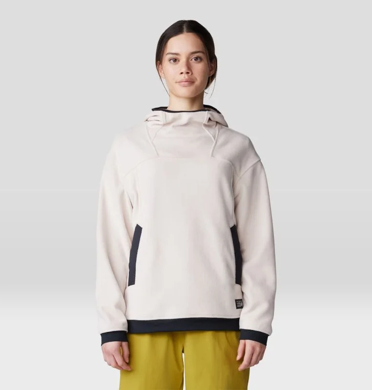 Women's Powder Maven Fleece Pullover Hoodie - Talc Hoodie with Stripes Bold Sporty
