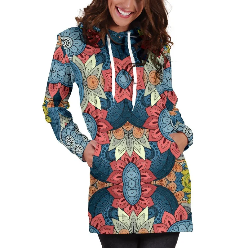Native Tribal Bohemian Pattern Print Pullover Hoodie Dress Hoodie with Tie-Dye Psychedelic Retro Native Tribal Bohemian Pattern Print Pullover Hoodie Dress Hoodie with Tie-Dye Psychedelic Retro