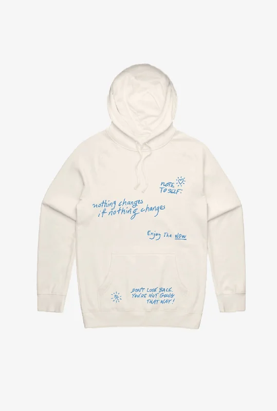 Note to Self Hoodie - Ivory Hoodie with Gradient Ombre Colorful