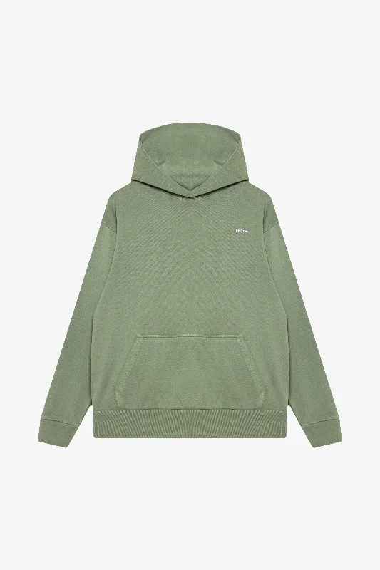 Peace Heavyweight Hoodie - Oil Green Hoodie with V-Neck Classic Versatile