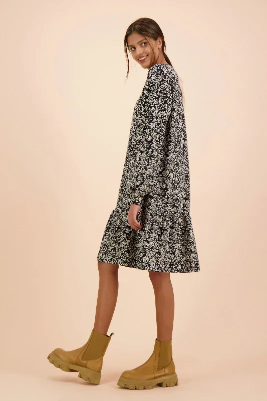 Ruffle Sweatshirt Dress Night Meadow Hoodie with Mesh Breathable Sporty