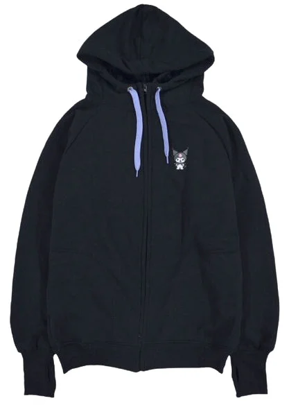 Sanrio Kuromi Sherpa Zip Up Hoodie Hoodie Dress Longline Feminine