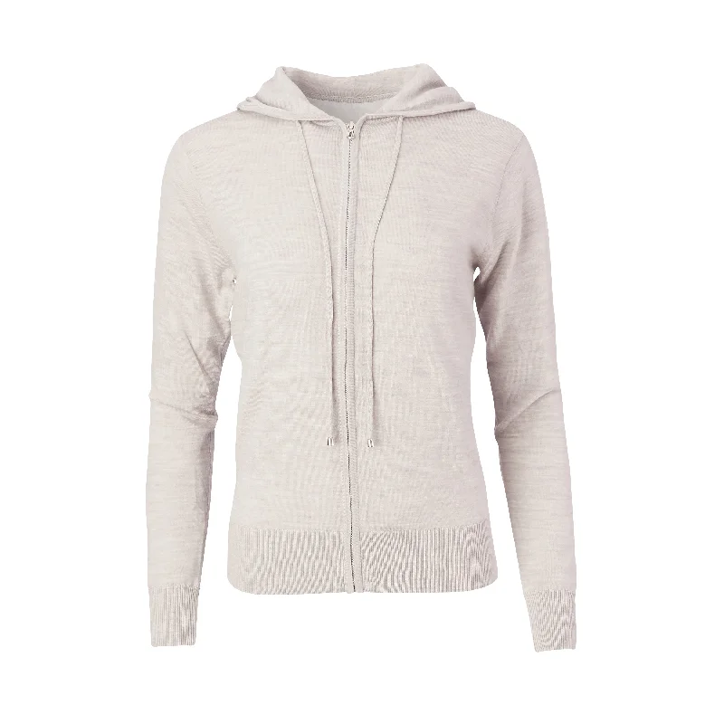 THE WOMEN'S CHITOWN MERINO FULL ZIP HOODIE - IS75708FZW Hoodie with Longline Fit Extended Stylish THE WOMEN'S CHITOWN MERINO FULL ZIP HOODIE - IS75708FZW Hoodie with Longline Fit Extended Stylish