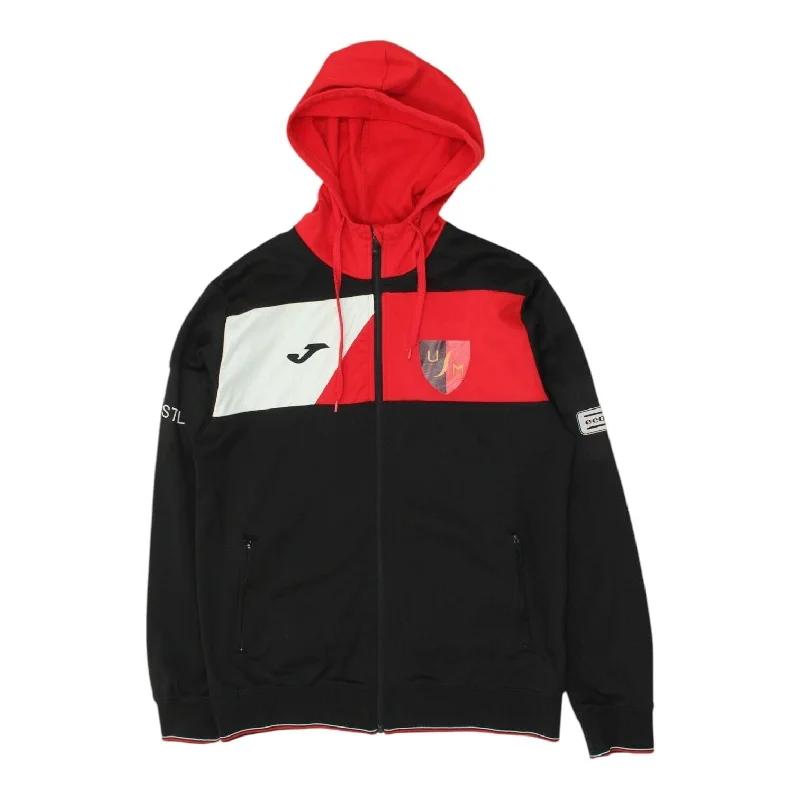 U.S.D Marosticense Mens Black Red Joma Full Zip Hoodie | Football Sportswear VTG Hoodie with Batwing Sleeves Loose Dramatic U.S.D Marosticense Mens Black Red Joma Full Zip Hoodie | Football Sportswear VTG Hoodie with Batwing Sleeves Loose Dramatic