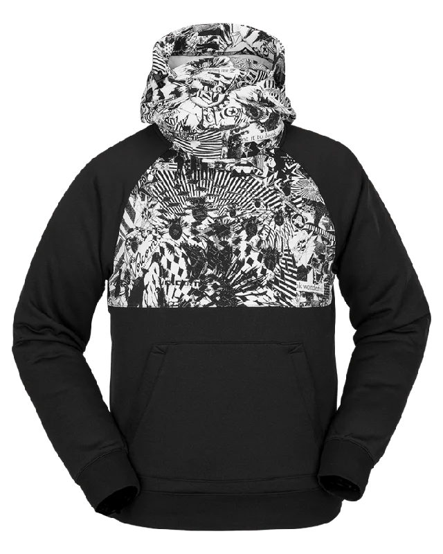 Volcom Hydro Riding Hoodie - Black White Hoodie with Lining Warm Insulated