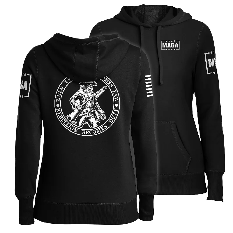 When Tyranny Become Law PatriotLadies Hoodie Hoodie with Drop Shoulder Relaxed Streetwear