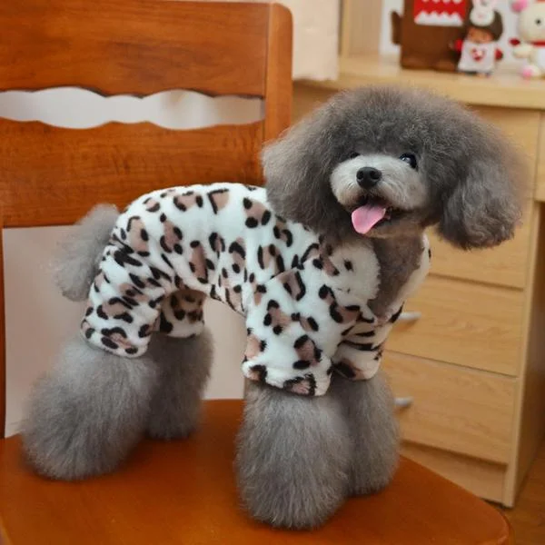 Maxbell Maxbell White with Chocolate Leopard Hooded Jumpsuit for Pet Dog - XL Hoodie with Ribbed Neckline Snug Warm Maxbell Maxbell White with Chocolate Leopard Hooded Jumpsuit for Pet Dog - XL Hoodie with Ribbed Neckline Snug Warm