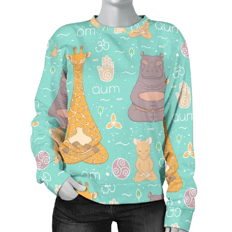 Yoga Meditation Pattern Print Women's Sweatshirt Hoodie with Lining Warm Insulated