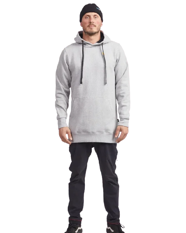 Yuki Threads Slim Old Mate Hoodie - Heather Grey Hoodie with Monochrome Minimalist Simple Yuki Threads Slim Old Mate Hoodie - Heather Grey Hoodie with Monochrome Minimalist Simple