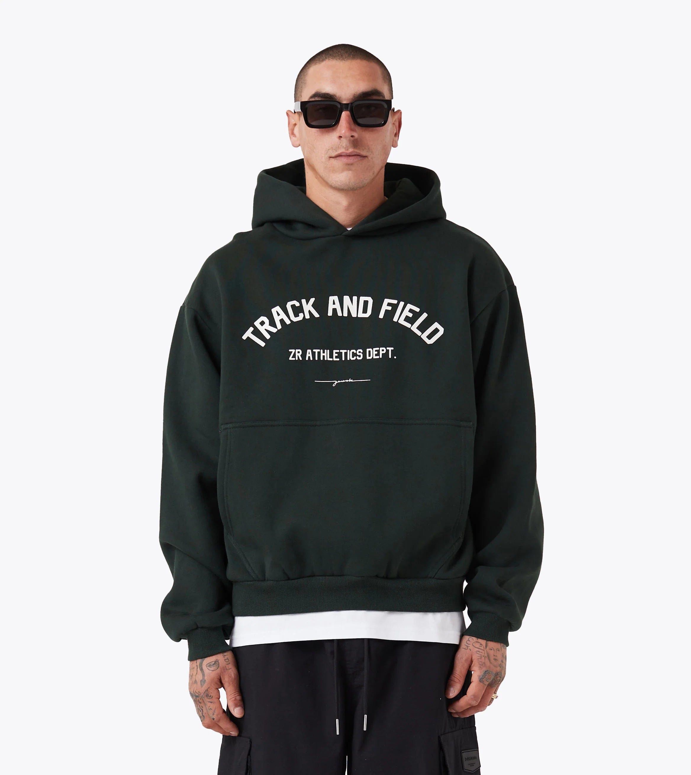 Athletic Box Hoodie Hoodie with Cuffed Sleeves Snug Secure