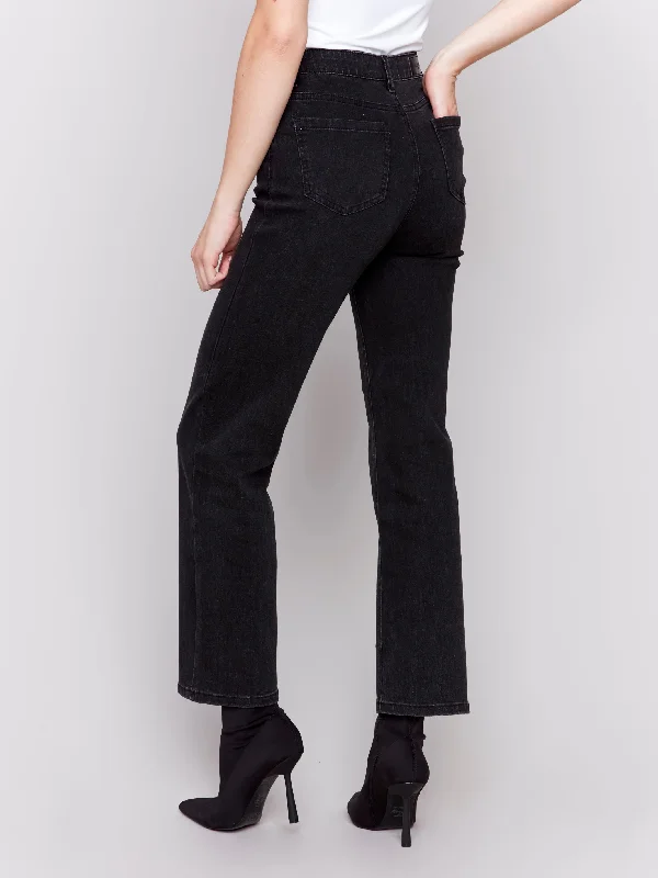 Basic Straight Leg Pant Comfortable Denim Trousers
