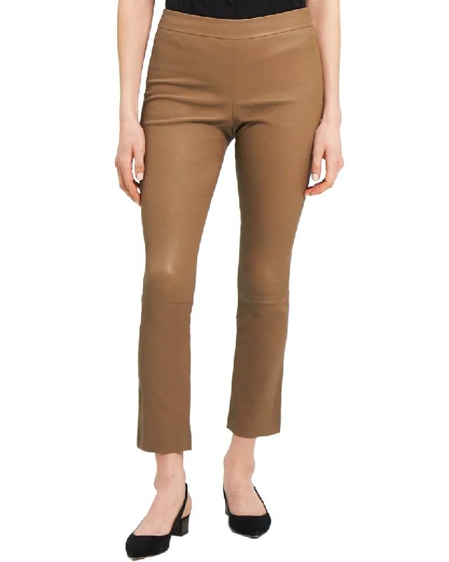 Theory Slim Kick Leather Pant Elegant Trouser Pants