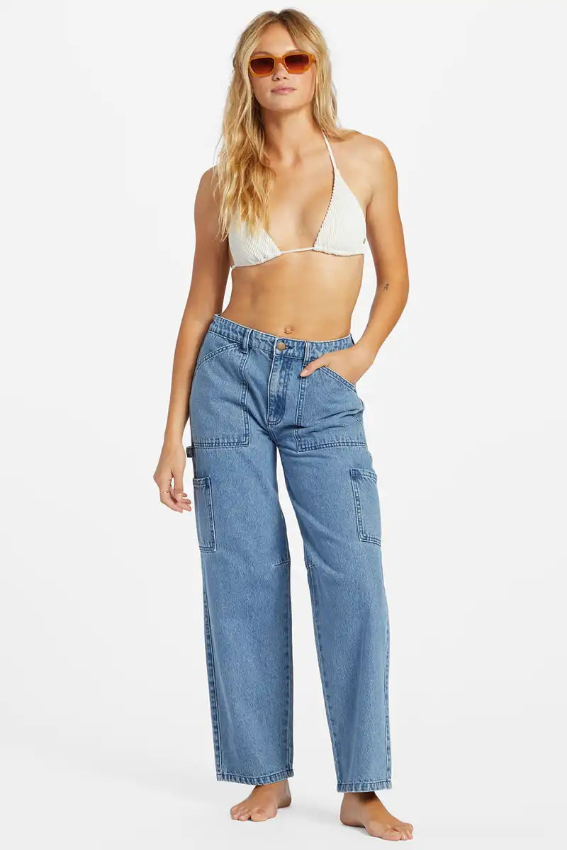 Billabong Leia Denim Pant Casual Wide Pants