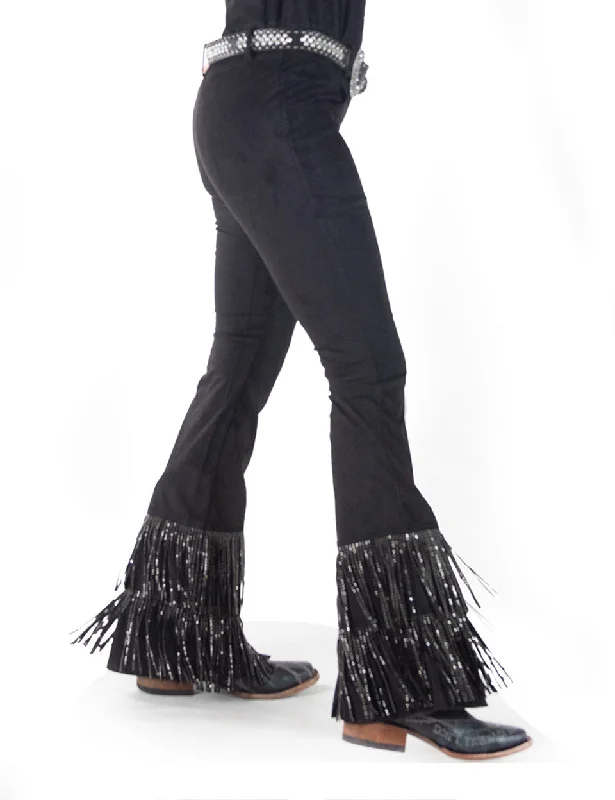 Bling Fringe Flare Pants Comfy Athletic Pants