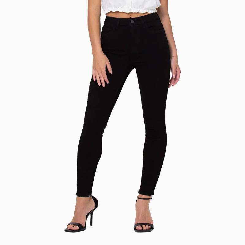 Women's High Rise Ankle Skinny Pant Formal Linen Trousers
