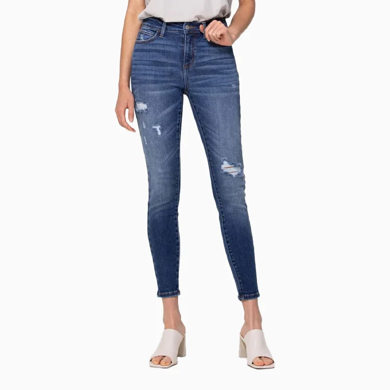 Women's Stockton High Rise Dark Blue Ankle Skinny Pant Stretch Fit Pants